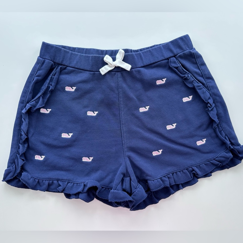 Vineyard Vines For Target Girls Navy Shorts with Iconic Pink Whale Logo Size L